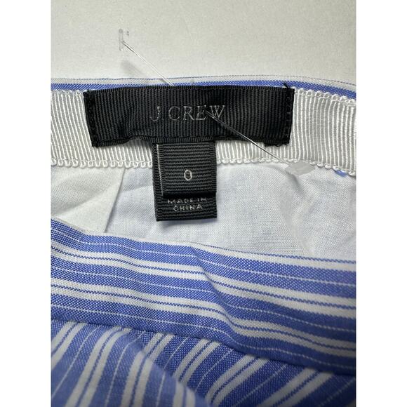 J Crew Circle Skirt Zip Women’s Size 0 Pocket Blue White Striped Mini Lined - Picture 4 of 7